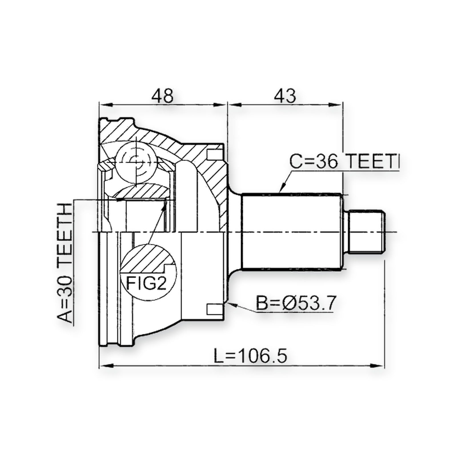 Volkswagen Polo Front Outer CV Joint 30X52X36 & More
