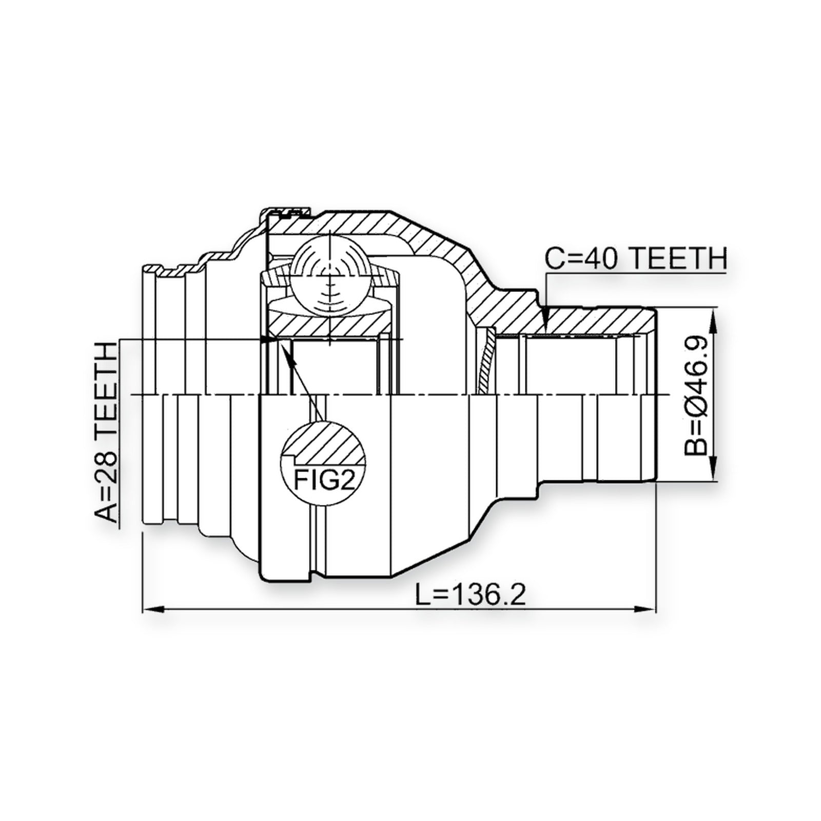 Volkswagen Golf Front Left CV Joint 28X47X40 & More