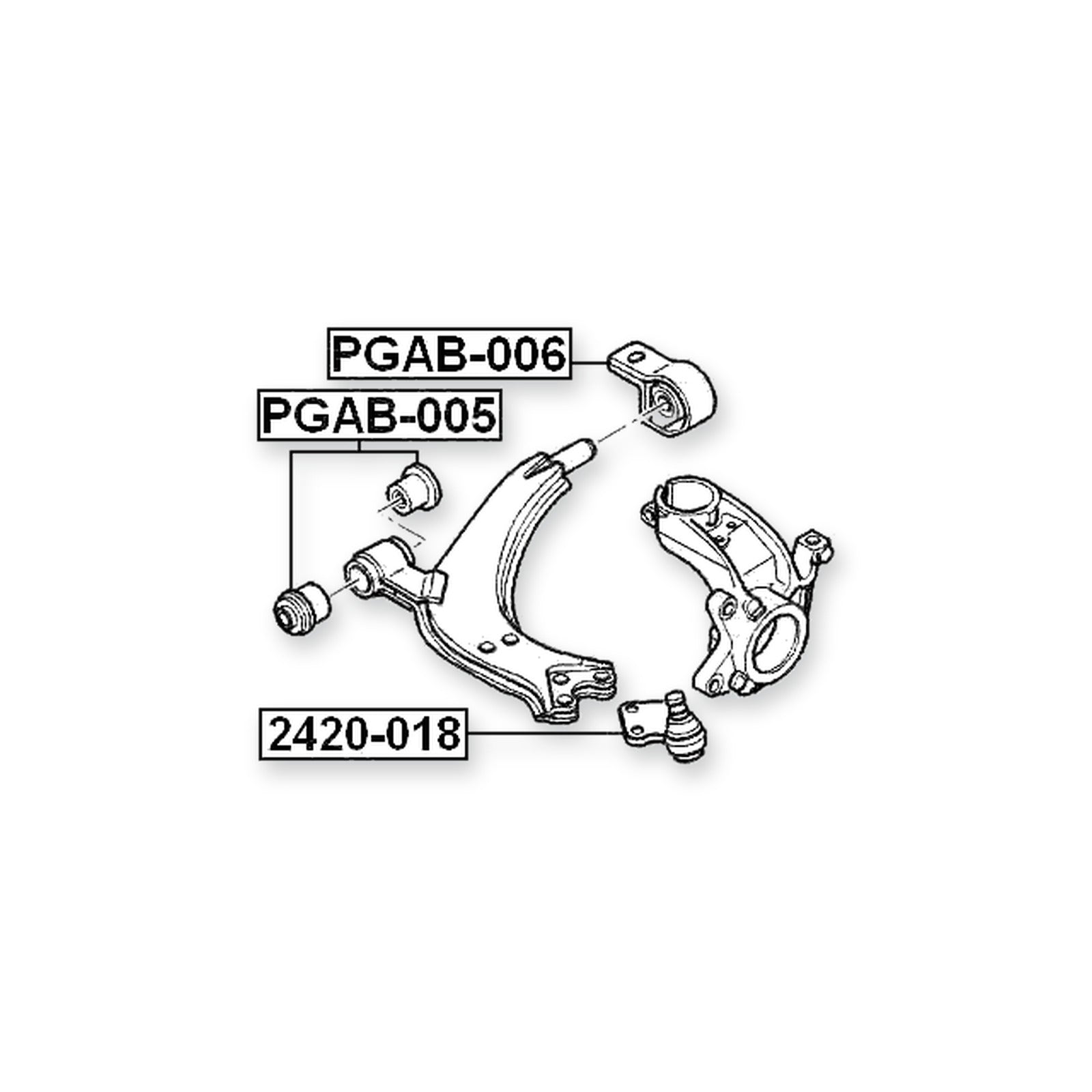 Peugeot Partner Front Lower Ball Joint Arm 1996-2007