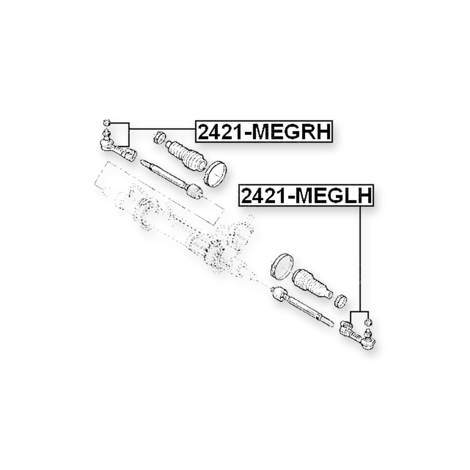 Renault Clio Front Left Steering Tie Rod End