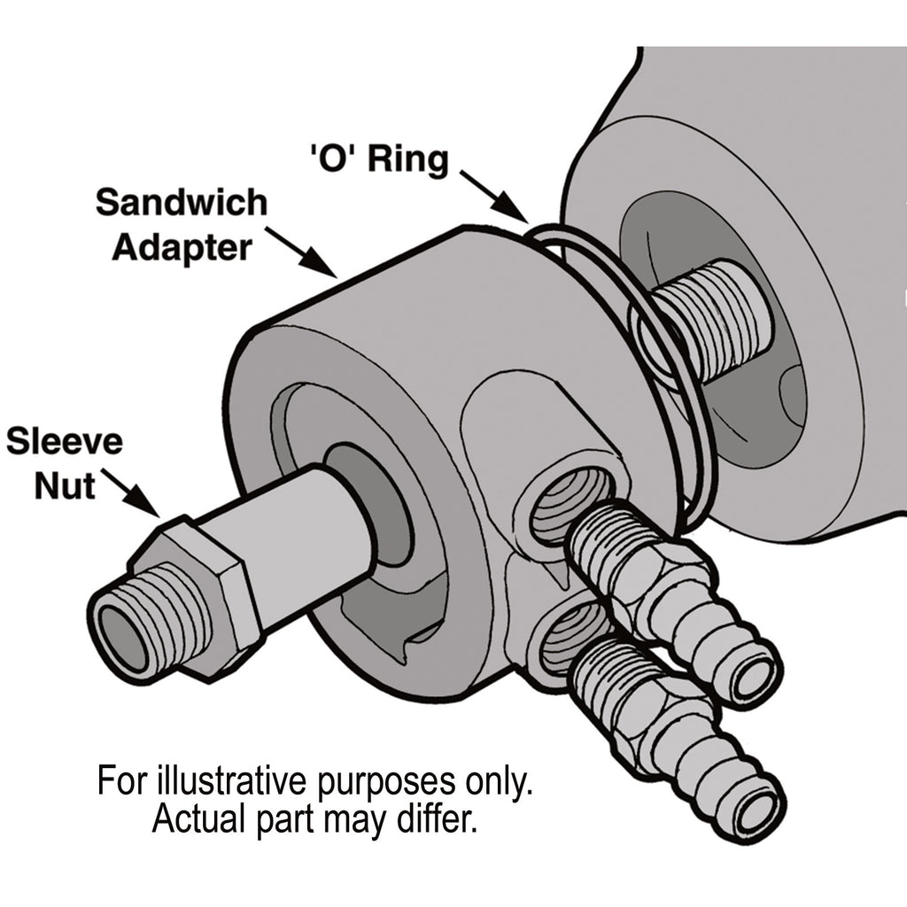 Derale GM V8 1963-2007 Thermostatic Sandwhich Adapter with 1/2" NPT Ports