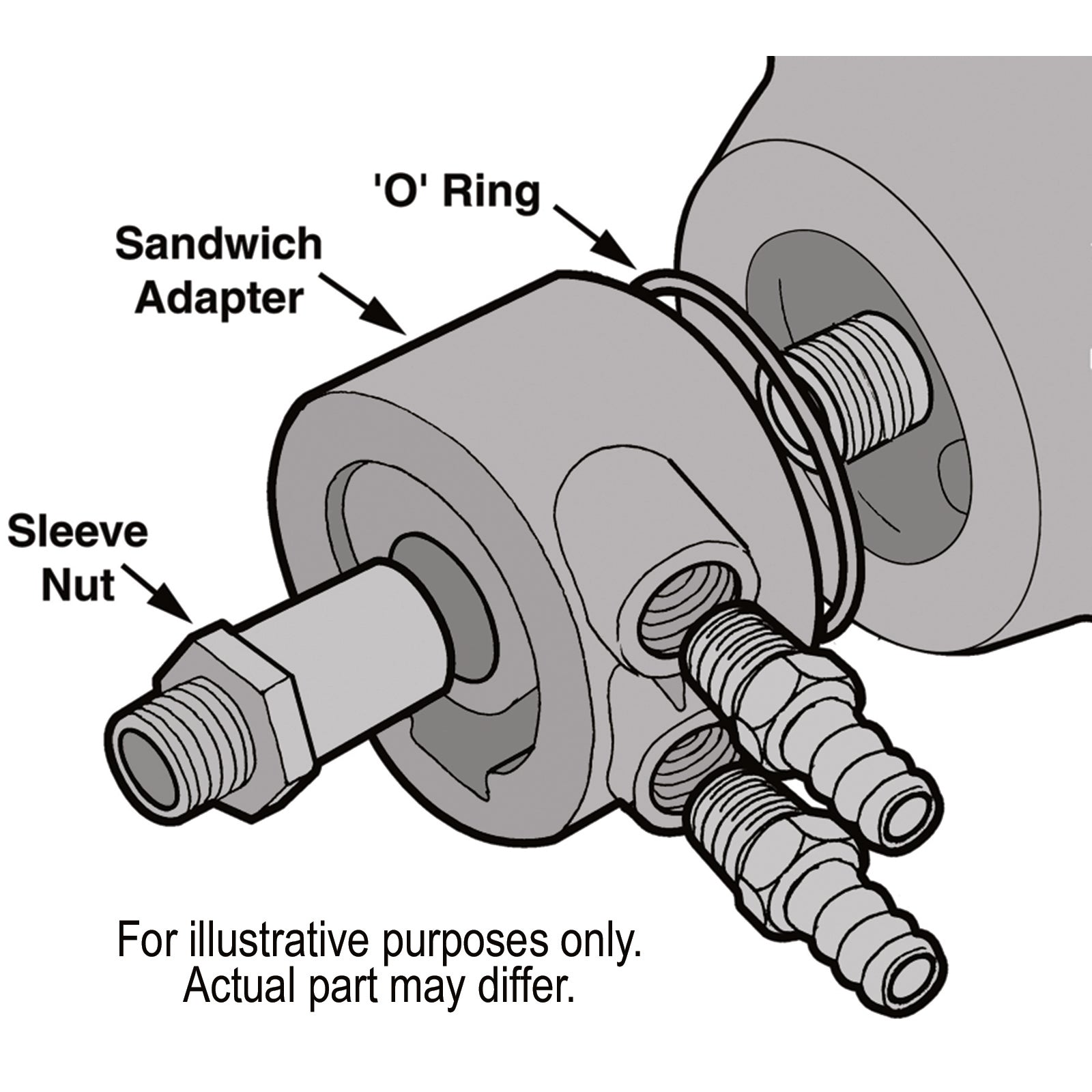 Derale GM V8 1963-2007 Thermostatic Sandwhich Adapter with 1/2" NPT Ports