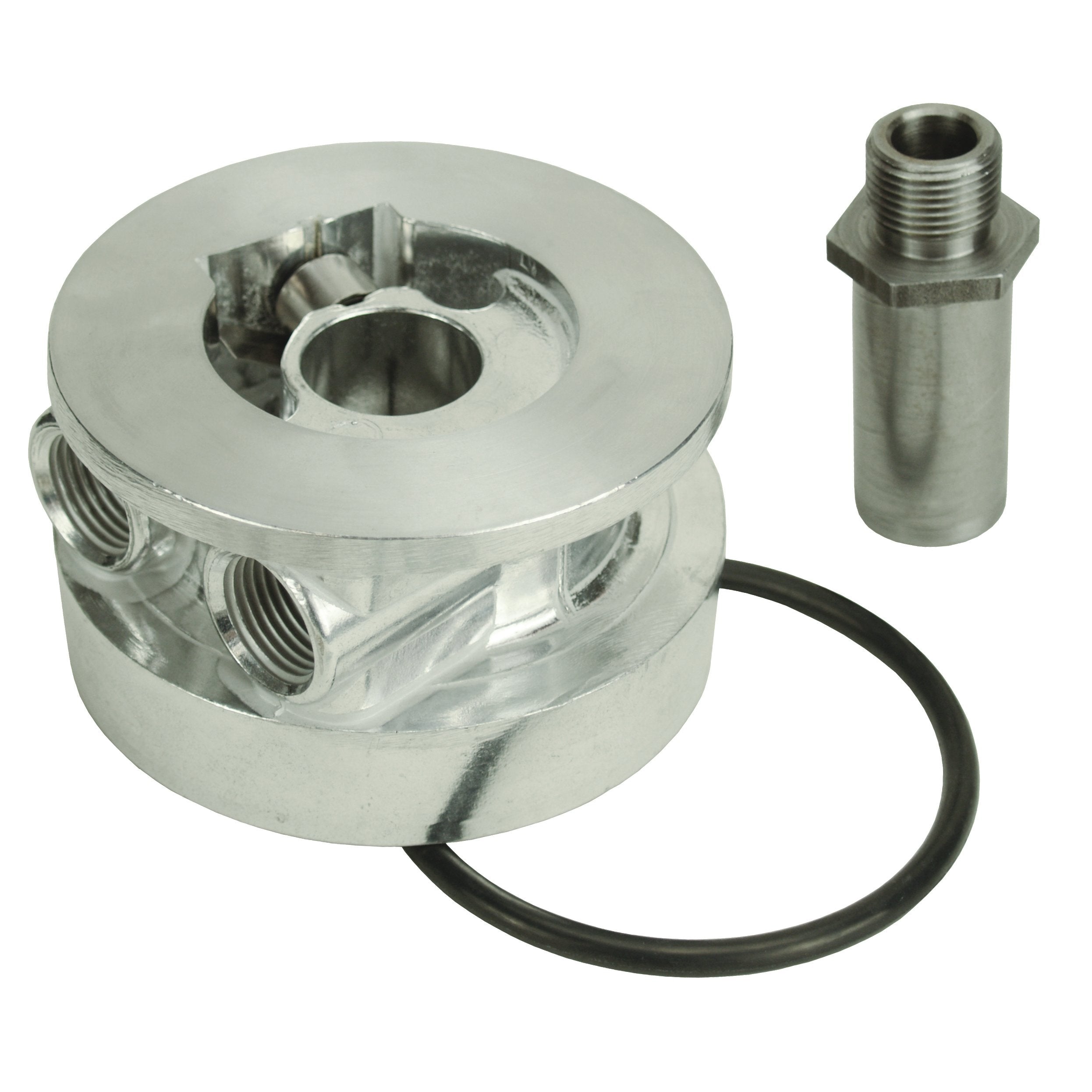 Derale GM V8 1963-2007 Thermostatic Sandwhich Adapter with 1/2" NPT Ports