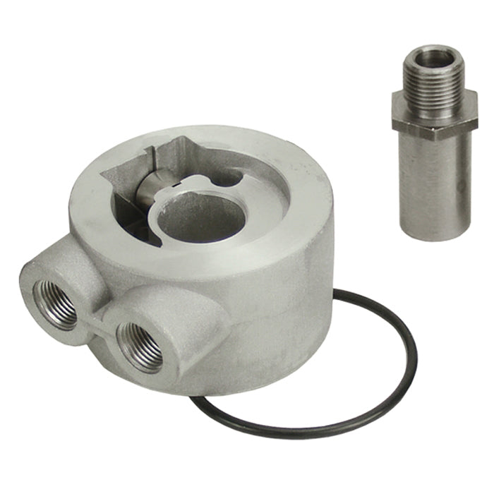 Derale Thermostatic Engine Sandwich Adapter 3/8"NPT, 3/4"-16 Filter Thread