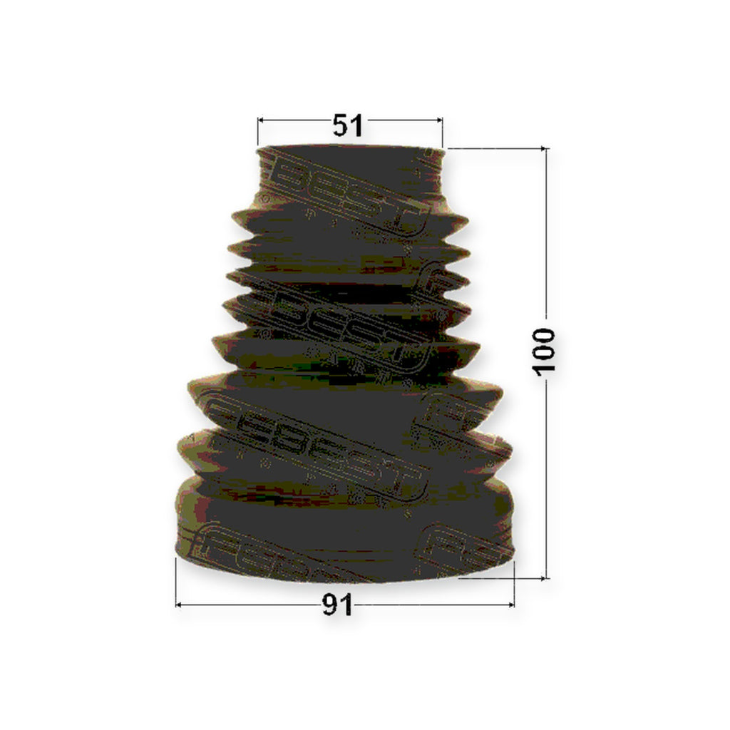 Volvo 240 Inner Boot CV Joint Kit Pvc 91X100X47.8