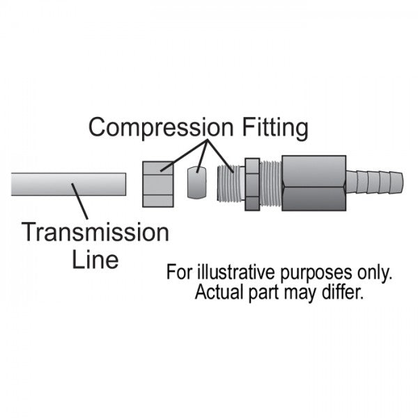 Derale Universal 3/8" Trans Cooler Line to 3/8" Hose Barb Comp Fitting