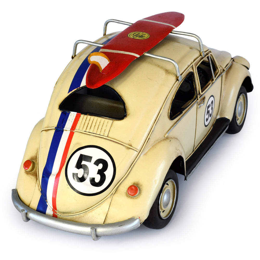 Nostalgic Art Automobelia Metal Collectable VW Beetle 53 with Surfboard