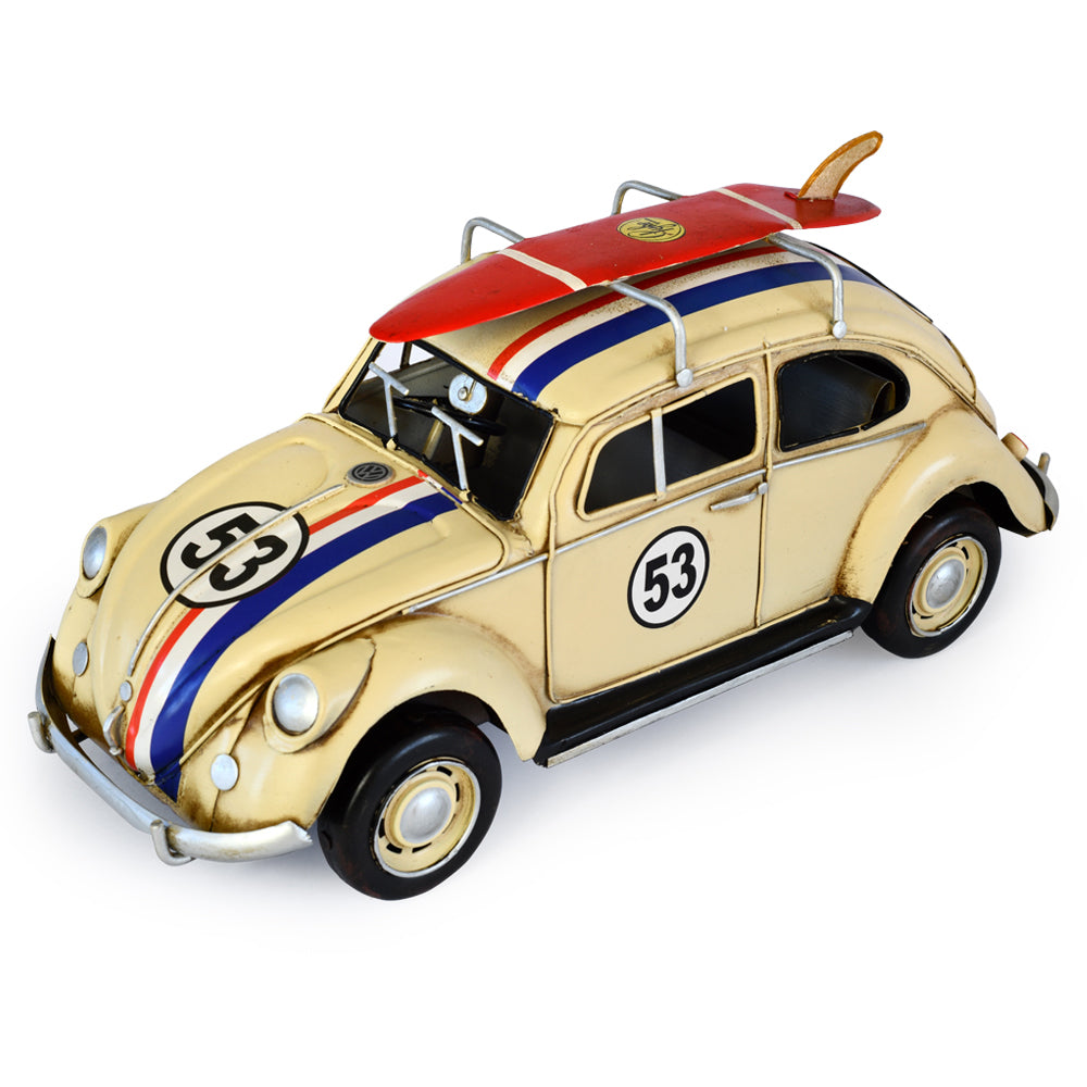 Nostalgic Art Automobelia Metal Collectable VW Beetle 53 with Surfboard