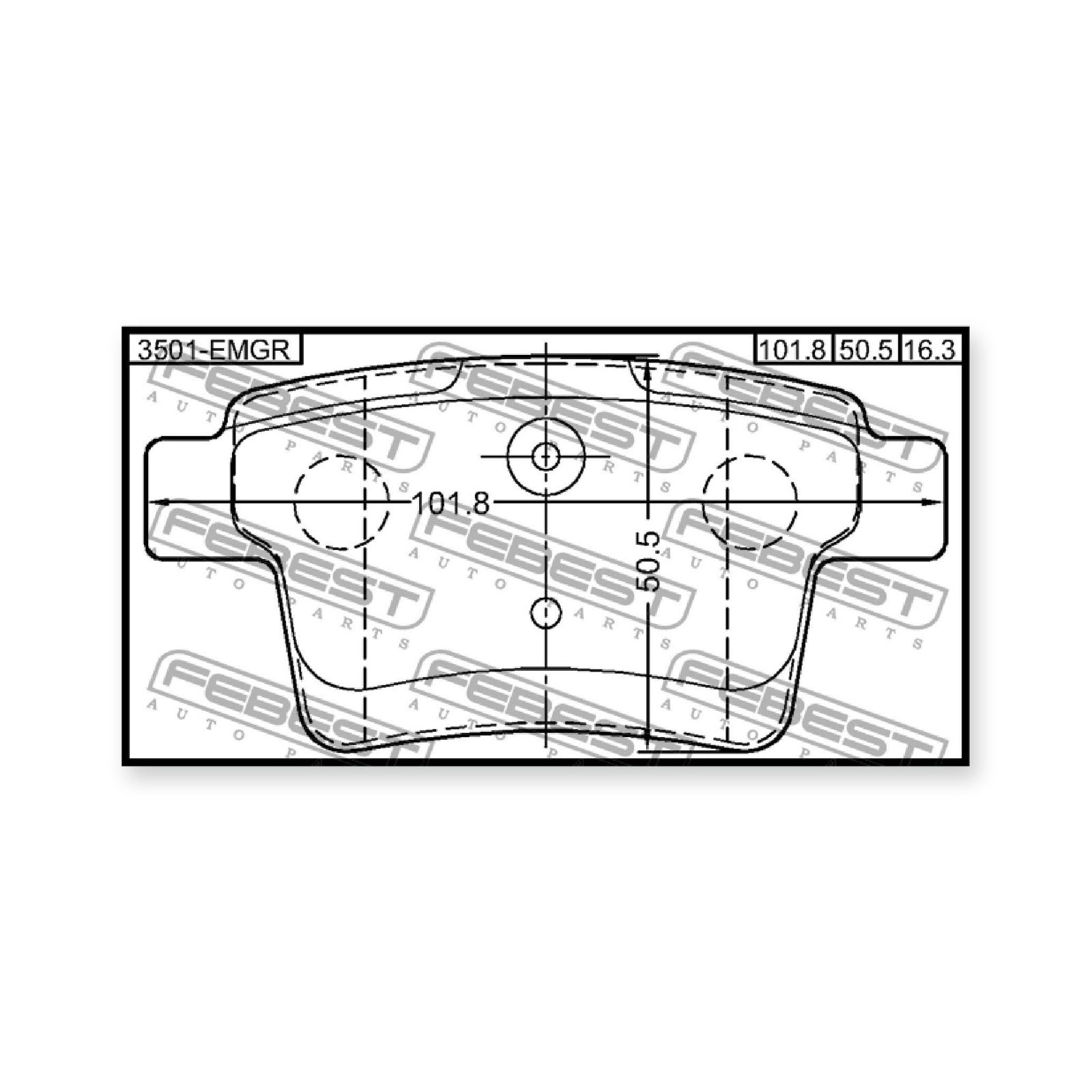 Ford Rear Pad Kit, Disc Brake - (Including Bolts, With Anti-Rattle Spring)