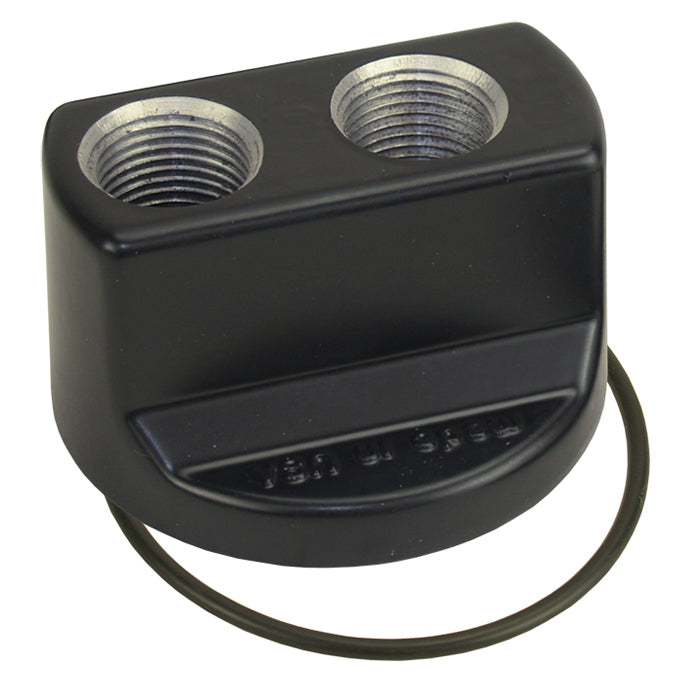 Derale Premium Engine Spin On Adapter with -10AN O-ring Ports, 3/4"-16 Engine