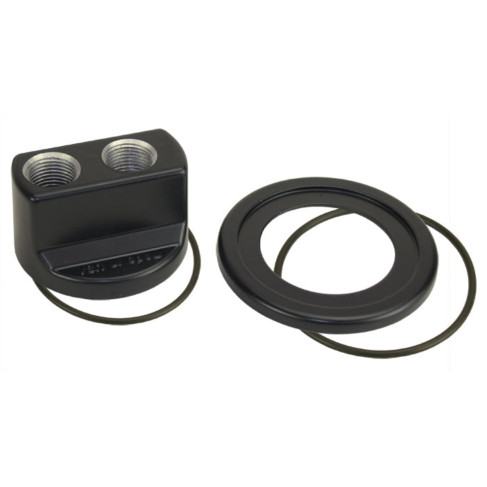 Derale Premium Engine Spin On Adapter with -10AN O-ring Ports, 13/16"-16 Engine