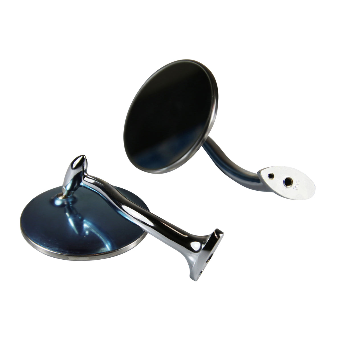 TFI Racing 4" Swan Neck Arm Mirror 2 Stud Mount Street Rod Outside View