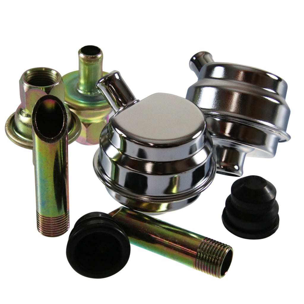 TFI Racing Crankcase Universal Evacuation System Weld In Tubes One Way Check