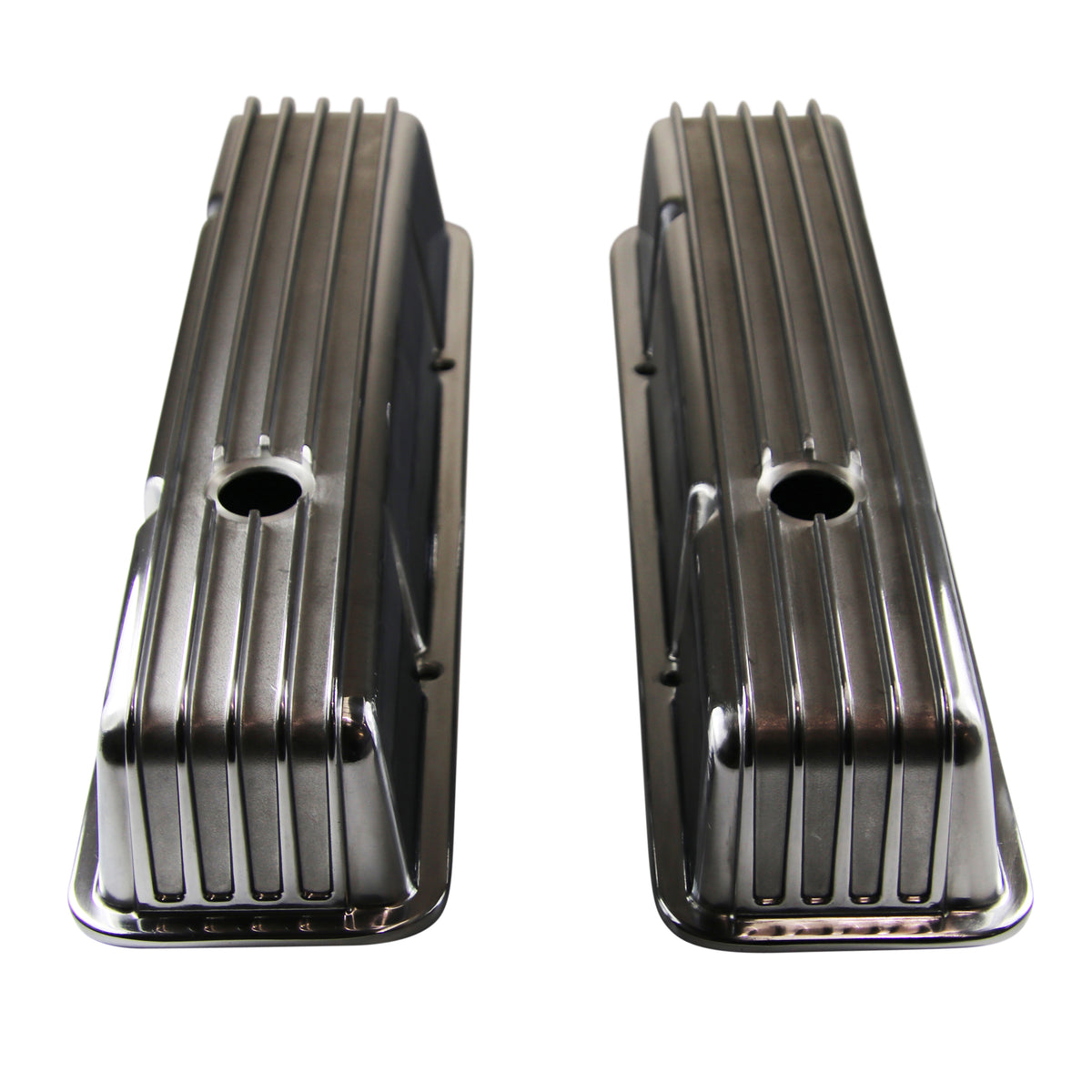 TFI Racing Valve Covers Chevrolet SB 283-400 Tall Finned Polish Nostalgic