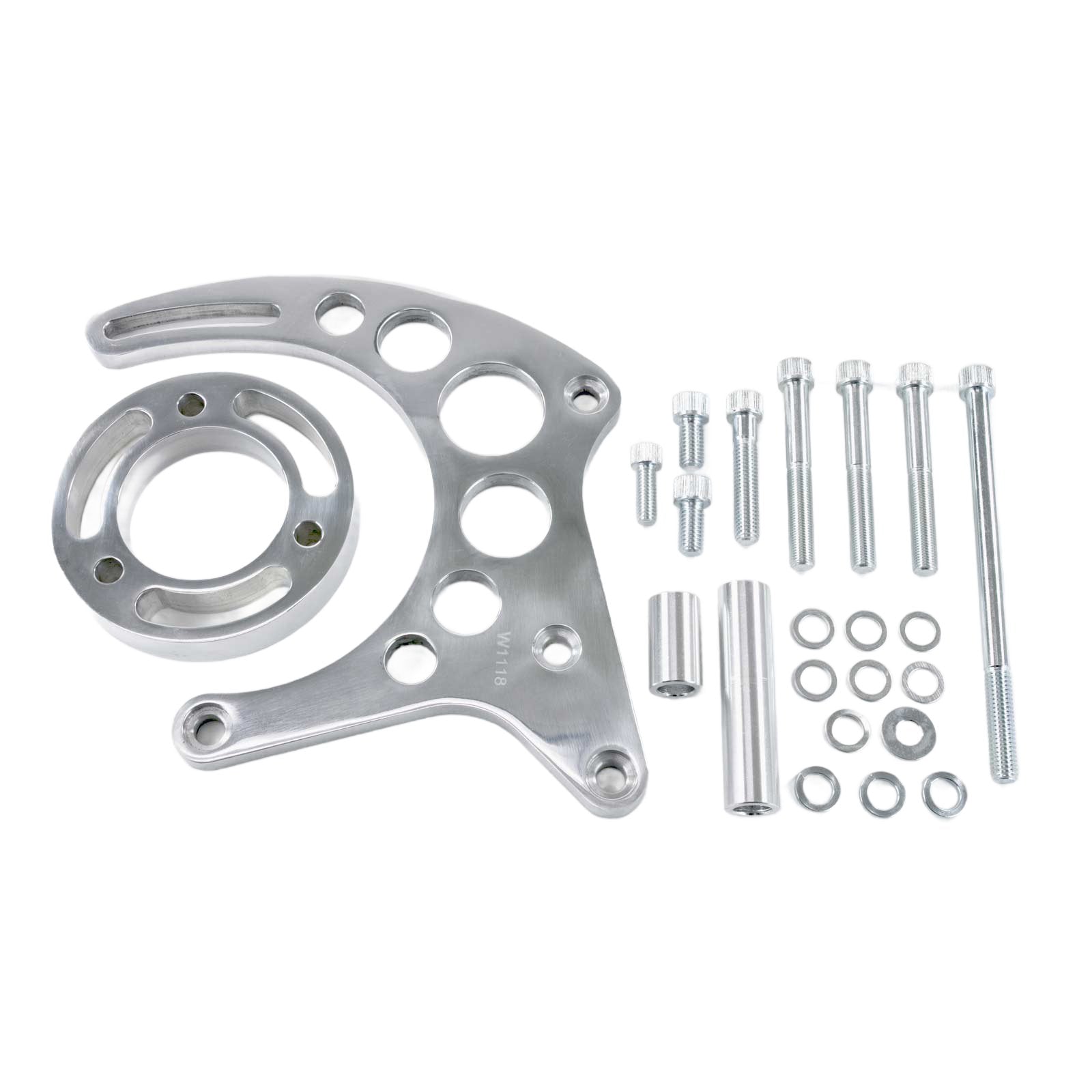 TFI Racing Alternator Bracket High Mount Small Block Chev Gilmer LWP Polished