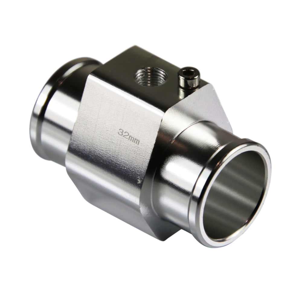 TFI Racing Radiator Hose Water Temperature Sensor Adaptor - 32mm Silver Finish