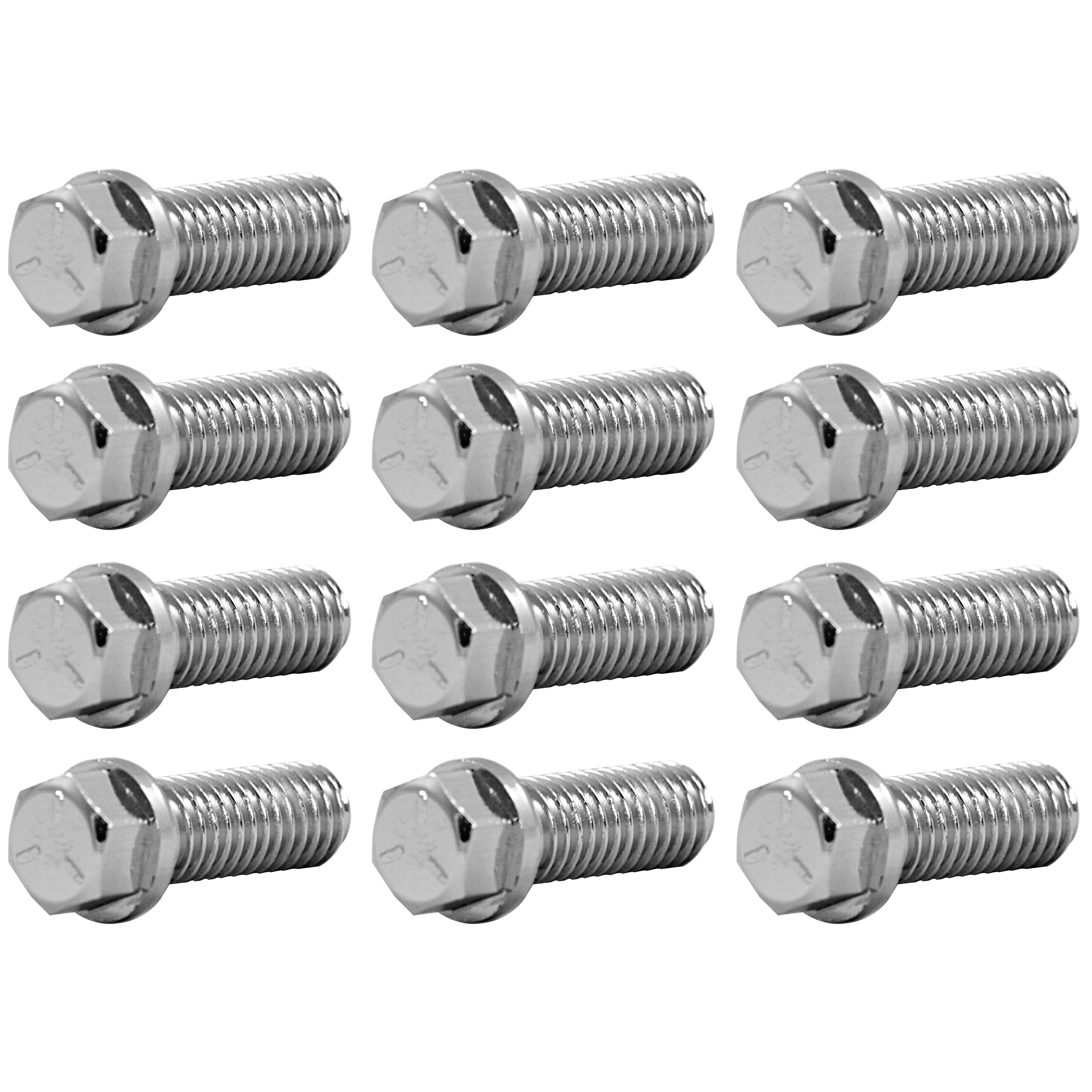 TFI Racing Extractor/Header Bolts 3/8"-16 x 1" Long set of 12 Chrome Finish