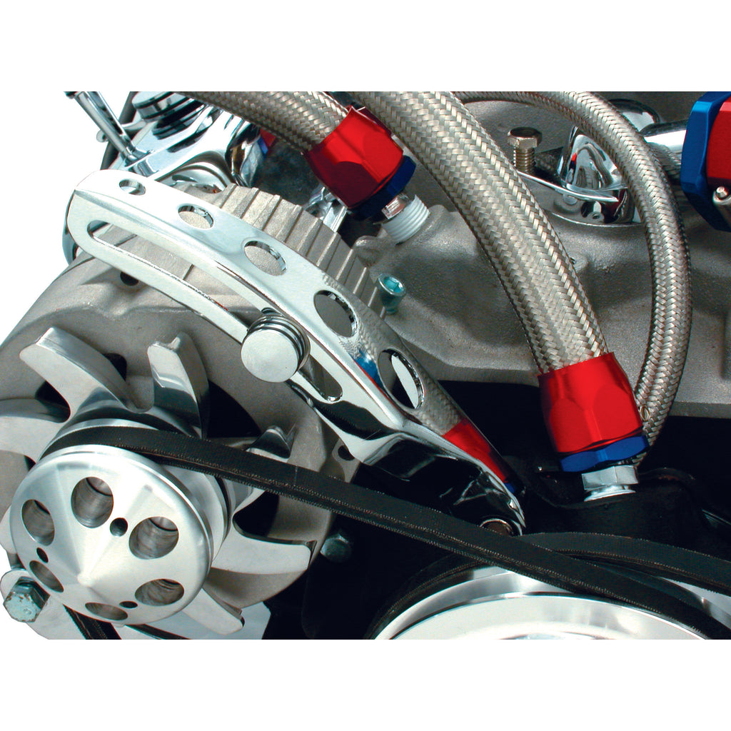TFI Racing Alternator Bracket Upper Small Block Chevrolet LWP Chrome 1976-86
