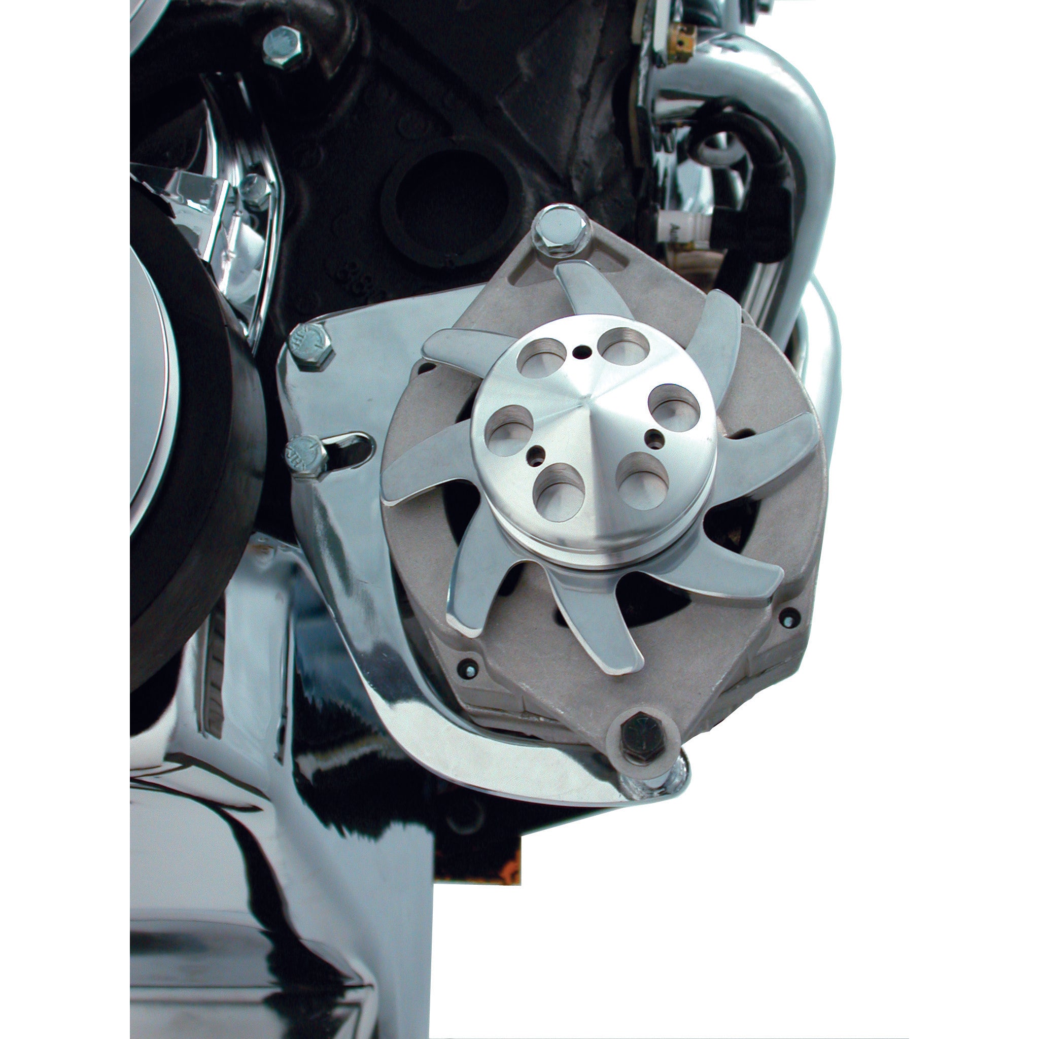 TFI Racing Alternator Bracket Lower Sm BB Chevrolet SWP Chrome 1955-68