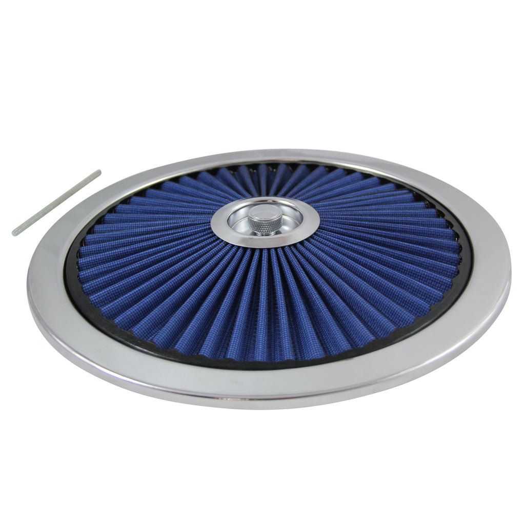 TFI Racing Extraflow Blue Element Chrome Air Filter 14" Top Cotton Pleated