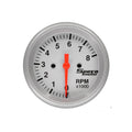 Speco 2-5/8" 12V 8000rpm Tachometer - White Dial Silver Bezel