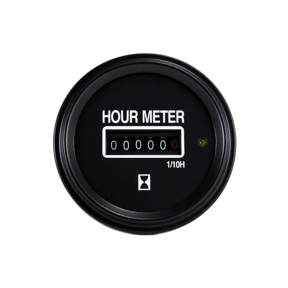 Speco 2" 12/24V Hour-Meter - Black Dial Black Bezel