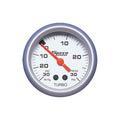 Speco 2" Mechanical 30 Hg to 30 PSI Boost Gauge - Silver Dial Silver Bezel