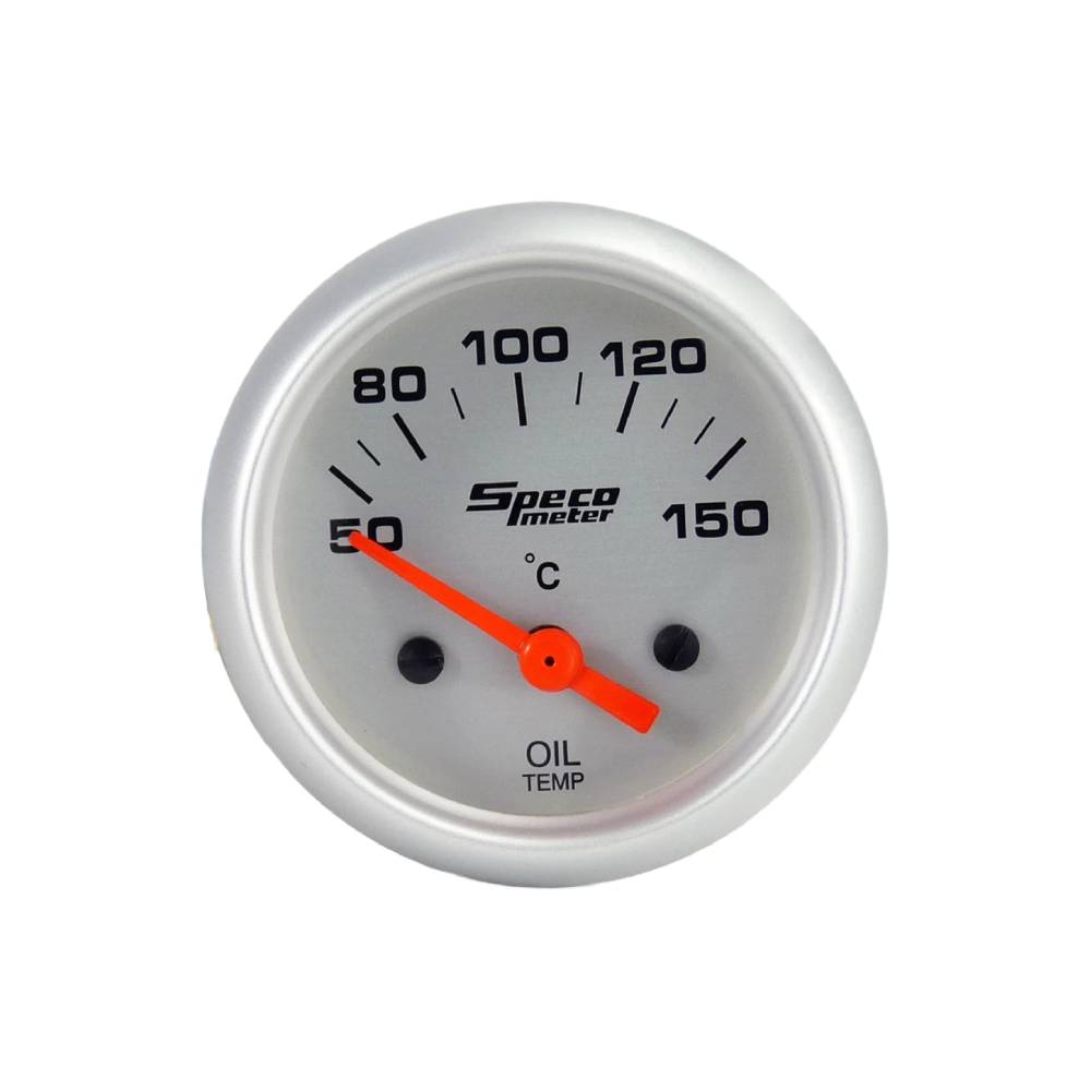 Speco 2" Electric 50-150ºC Oil Temperature Gauge - Silver Dial Silver Bezel
