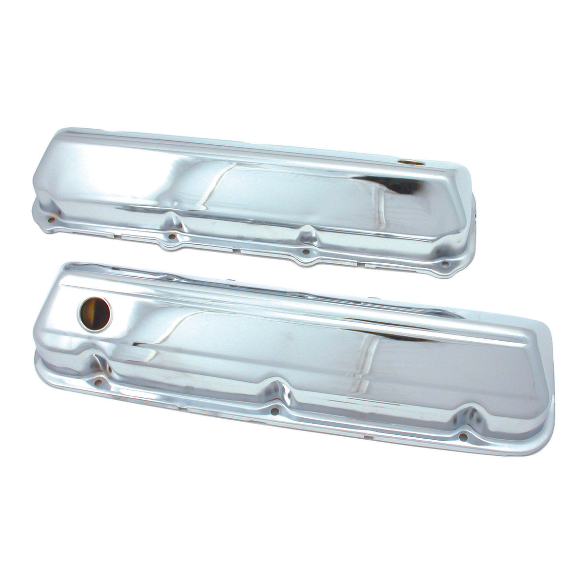 TFI Racing Valve Covers Chrome Ford Big Block V8 429-460 OEM Height Baffled-pr