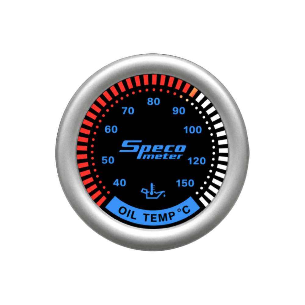 Speco 2" 12V Electric 40-150ºC Oil Temperature Gauge - Black Dial Markings Bezel