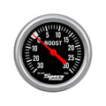 Speco 2-5/8" Mechanical 30 Hg to 30 PSI Boost Gauge - Black Dial Silver Bezel