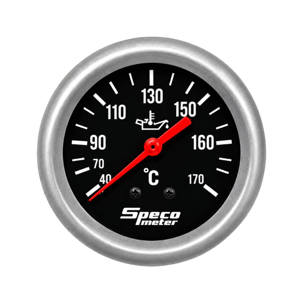 Speco 2-5/8" Mechanical 40-170ºC Oil Temperature Gauge with Sender - Dial Bezel
