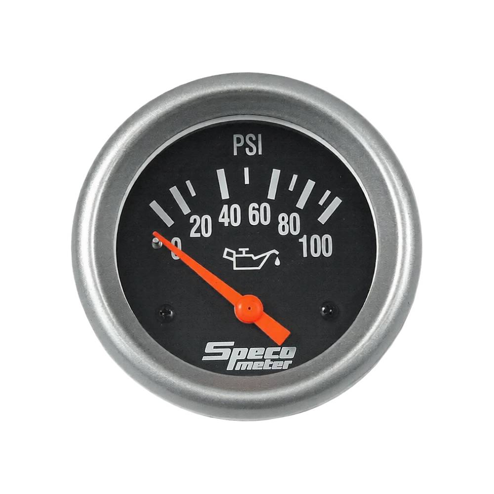 Speco 2-5/8" Electric 100 PSI Oil Pressure Gauge with Sender - Black Dial Bezel