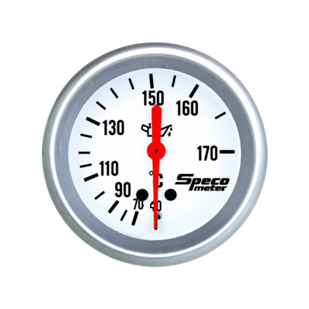Speco 2-5/8" Mechanical 40-170ºC Oil Temperature Gauge with Sender - Dial Bezel
