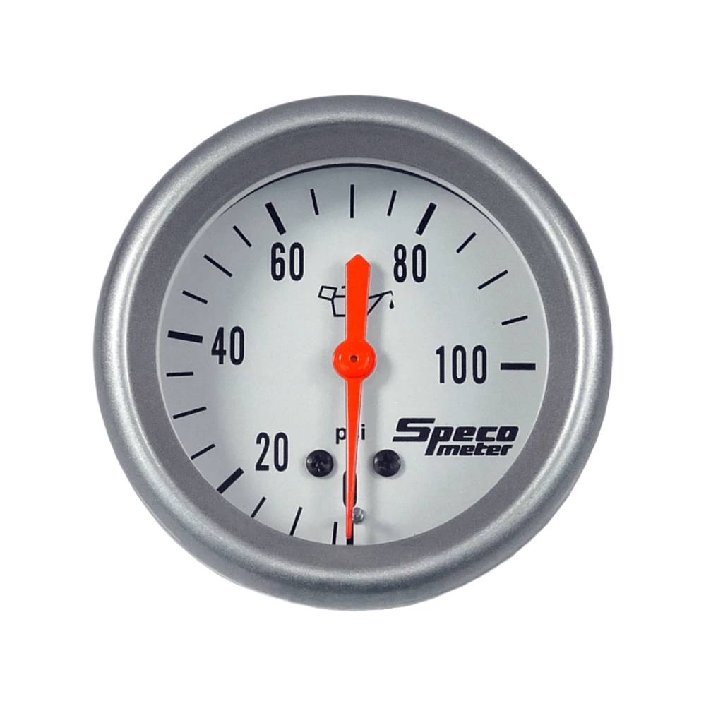 Speco 2-5/8" Mechanical 100 PSI Oil Pressure Gauge with 6' Sender- Dial Bezel