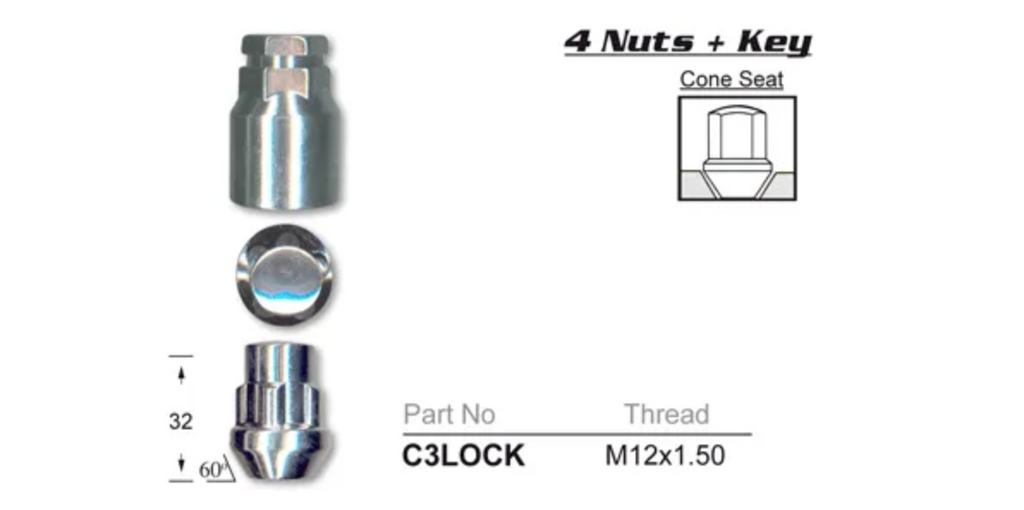 Wheel Lock Nuts Set For Holden Commodore - VY VZ SEDAN WAGON UTE V6 AND V8 - NEW