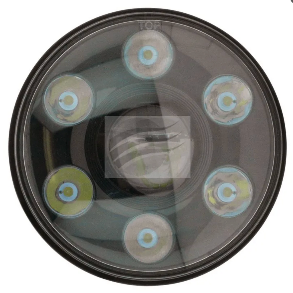 7 Inch Headlight 9-36V High or Low Beam Black Face 7 LEDs - 65 Watt