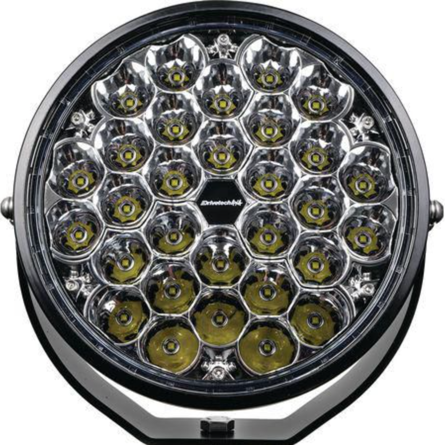 Drivetech 4X4 220mm Round LED Driving Light, Black Powder Coated 3 Year Warranty
