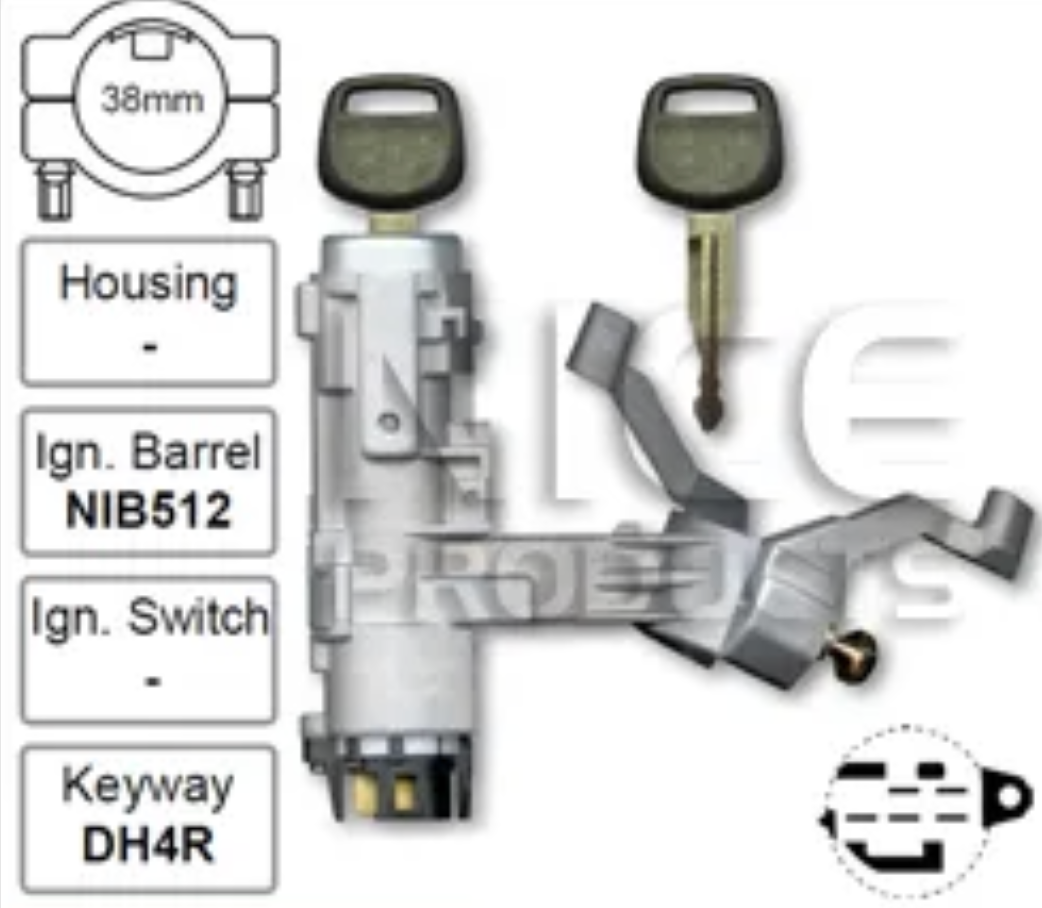 Ignition Lock and Switch for Daihatsu Charade G200 - 203