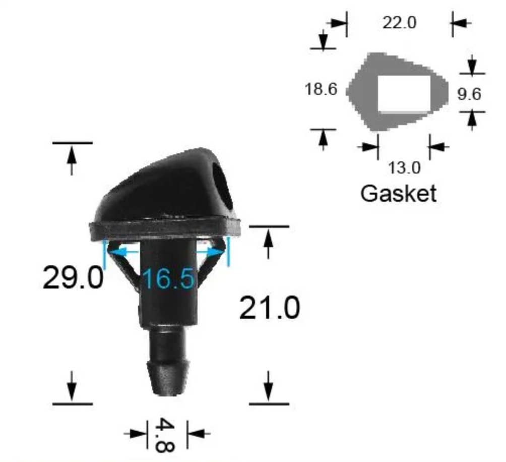 2x Windscreen Wiper Nozzle SprayerJet for Subaru Forester | 09/96 - 06/15