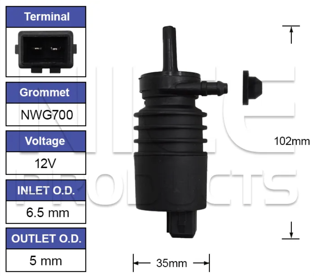 Front Windscreen Washer Pump for Seat Cordoba (1995 – 2001)
