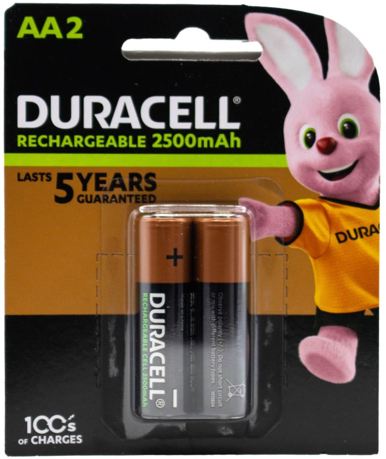 8x Duracell Rechargeable Batteries AA 2500 mAh Genuine