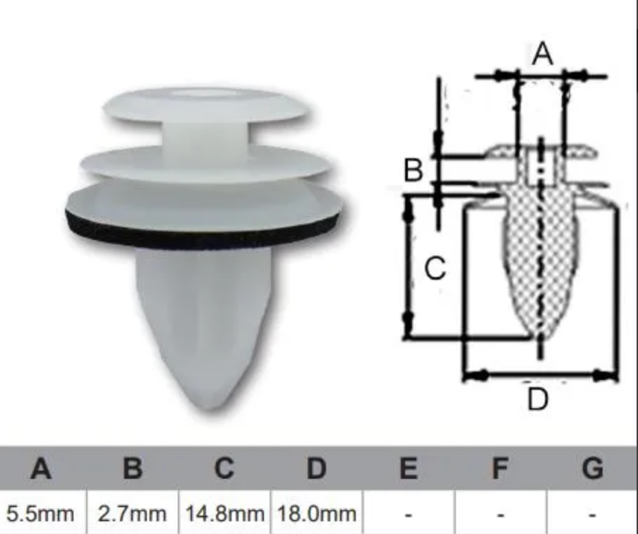 AF482-100 Trim Fasteners – Bag of 100