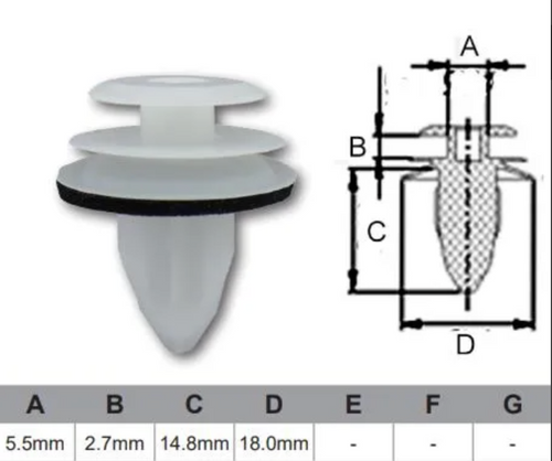 AF482-100 Trim Fasteners – Bag of 100