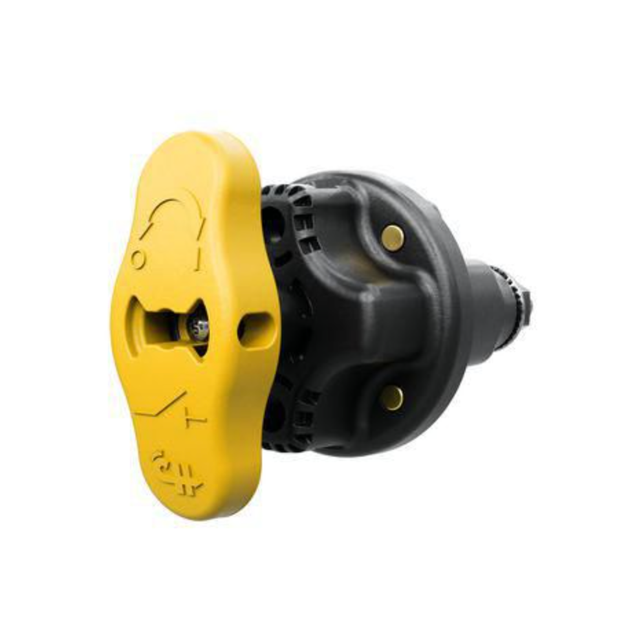 Yellow Handle Battery Master Switch With Lockout Tag - Cole Hersee 300 Amp DPST