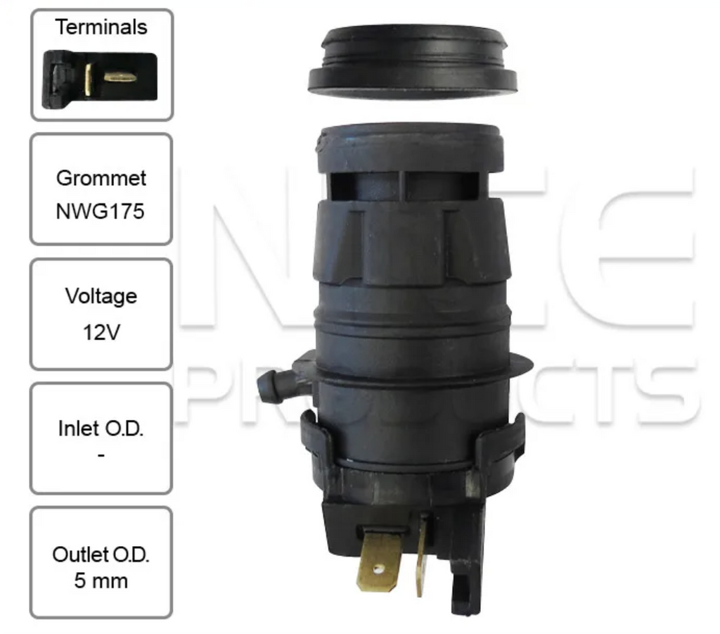 Rear Windscreen Washer Pump for Daihatsu Hi JET (01/99 – 2025)