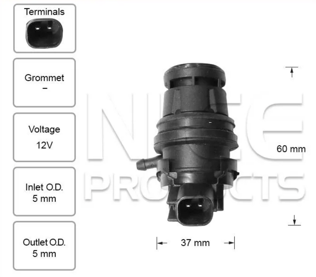 Front Windscreen Washer Pump for Chrysler 300C Sedan (02/05 – 06/10)