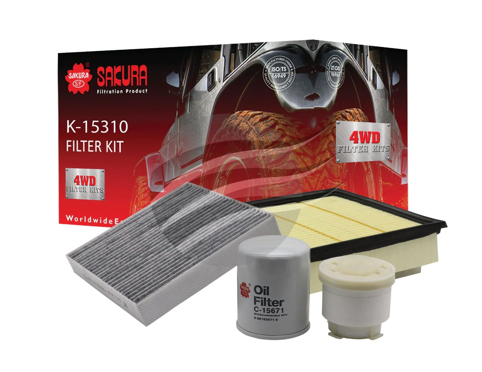 FILTER KIT OIL AIR FUEL CABIN ISUZU DMAX TF 4JJ1TC 4CYL