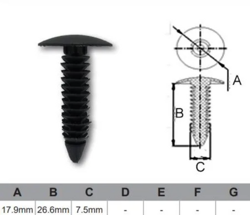 AF464-100 Trim Fasteners – Bag of 100