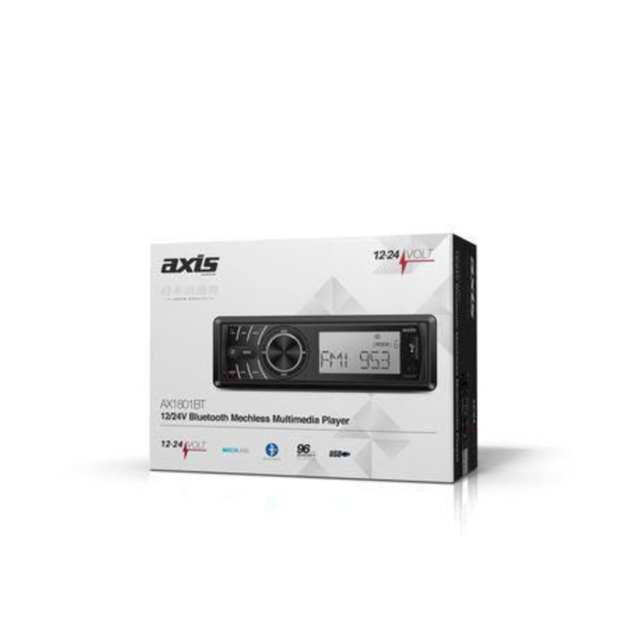 24 Volt Stereo Radio for Truck Tractor 12/24v Bluetooth Single DIN Head Unit USB
